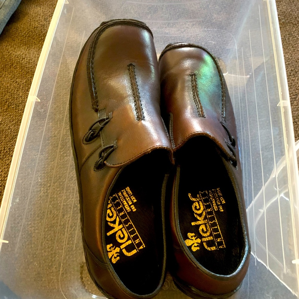RIKER anti stress woman size 38 ( US 7/ 7.5 ) leather slip on NEW comfort shoes